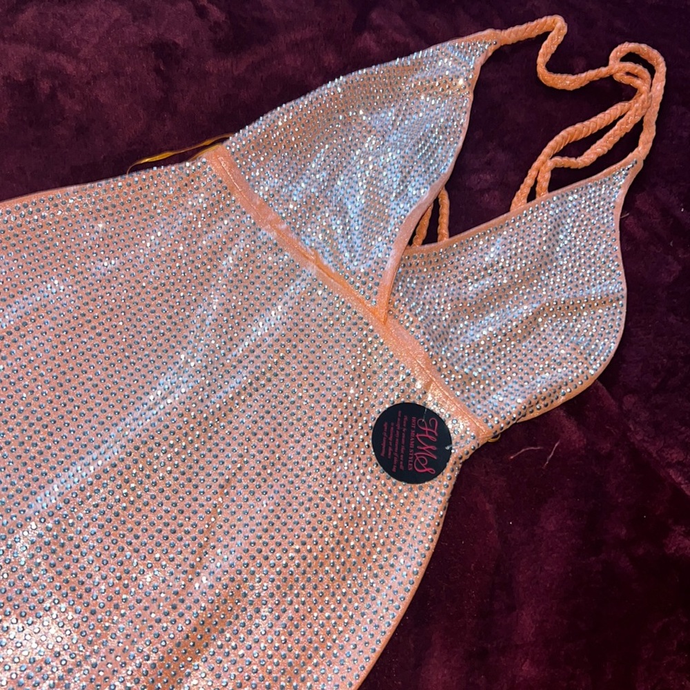 Orange Bling Halter Dress